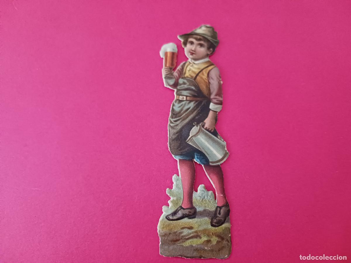 Coleccionismo cromos troquelados antiguos: cromo troquelado, chico con cerveza, sin nombre comercial