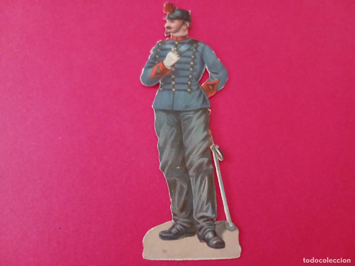 Coleccionismo cromos troquelados antiguos: cromo troquelado, soldado , sin nombre comercial