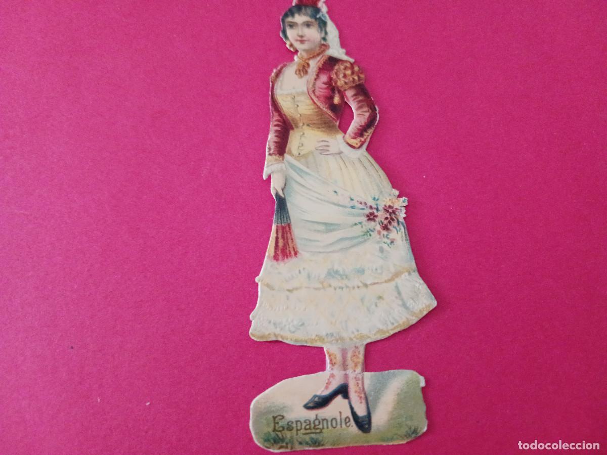 Coleccionismo cromos troquelados antiguos: cromo troquelado, chica espa&ntilde;ola, sin nombre comercial