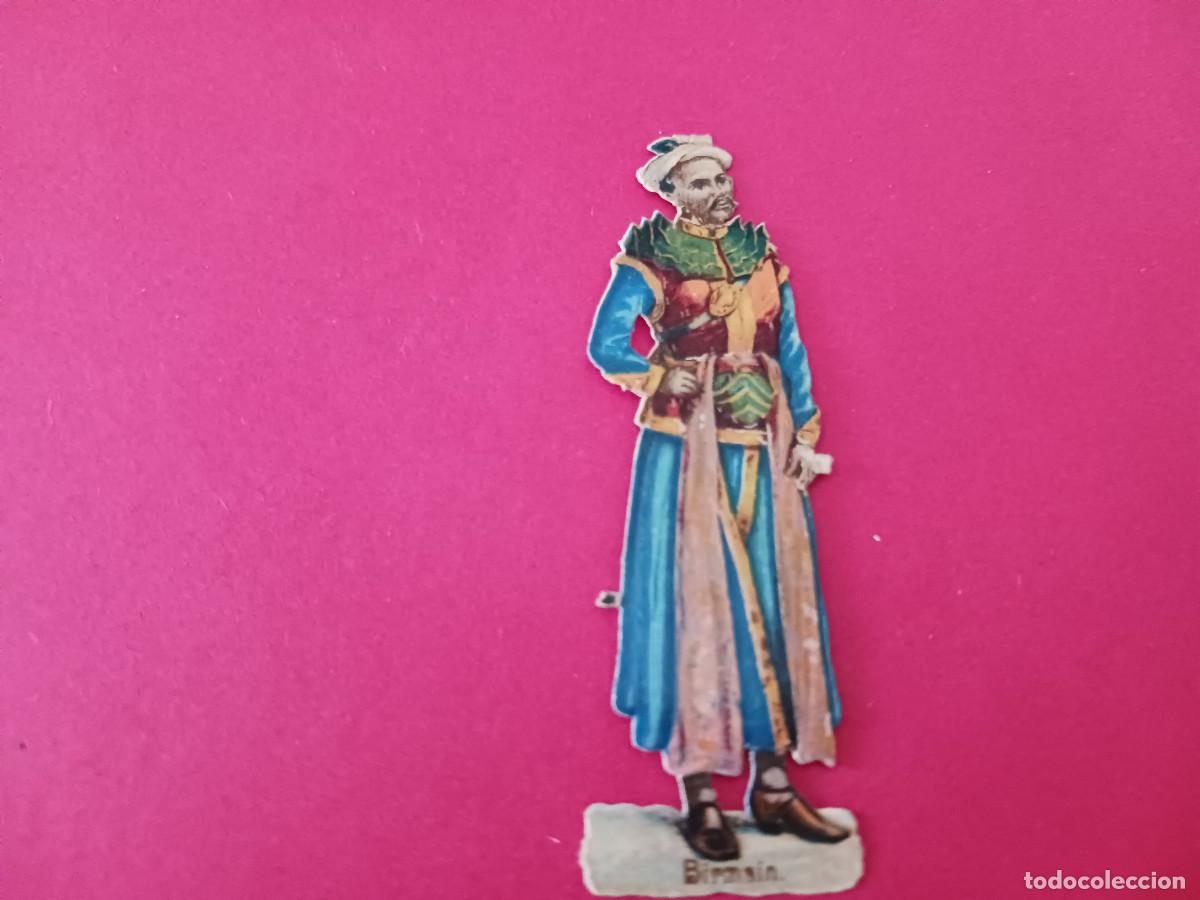 Coleccionismo cromos troquelados antiguos: cromo troquelado, guerrero birmano, sin nombre comercial