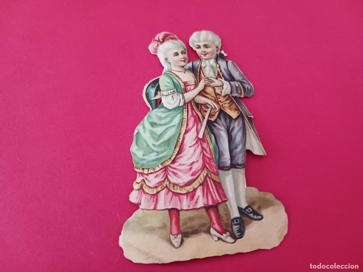 Coleccionismo cromos troquelados antiguos: cromo troquelado, pareja clasica, sin nombre comercial