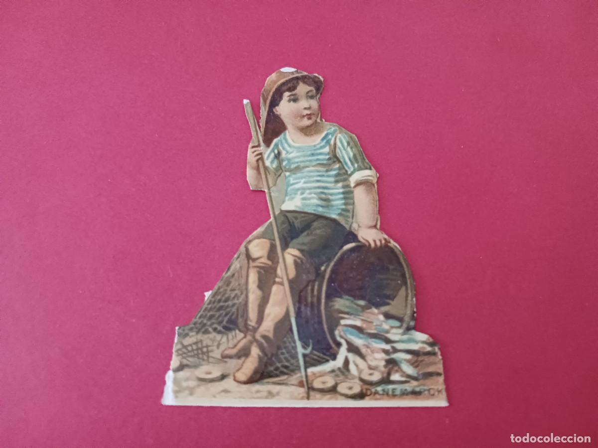 Coleccionismo cromos troquelados antiguos: cromo troquelado, marinero de dinamarca, sin nombre comercial