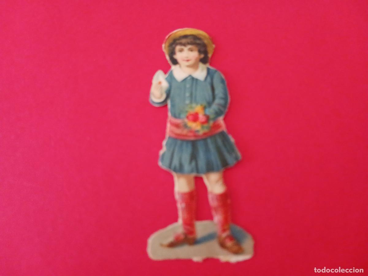 Coleccionismo cromos troquelados antiguos: cromo troquelado, chica con carta, sin nombre comercial