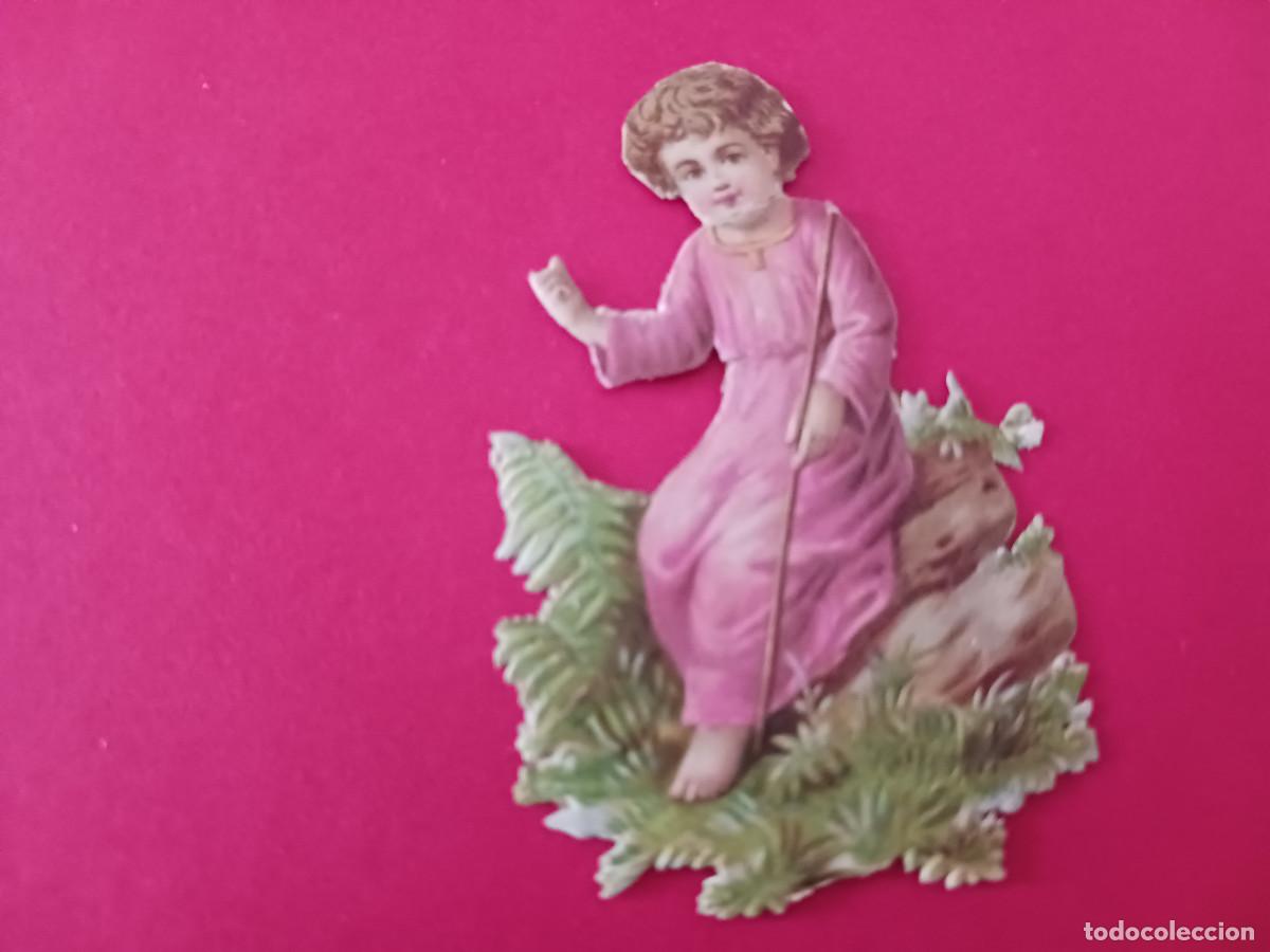 Coleccionismo cromos troquelados antiguos: cromo troquelado, ni&ntilde;o jesus sentado, sin nombre comercial