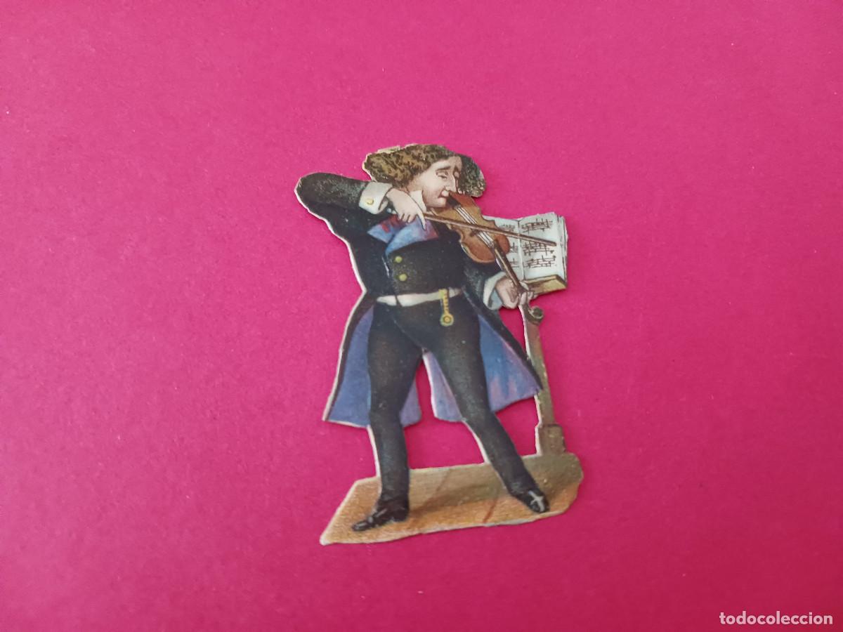 Coleccionismo cromos troquelados antiguos: cromo troquelado, violinista, sin nombre comercial
