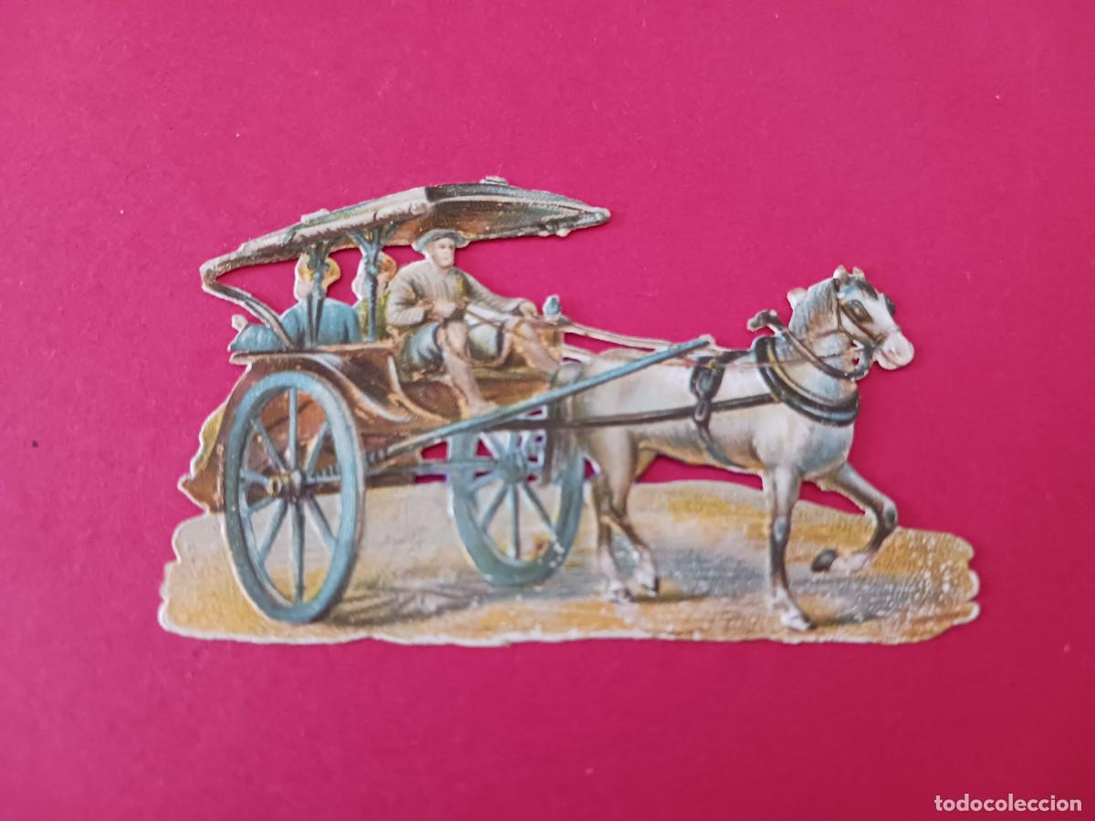 Coleccionismo cromos troquelados antiguos: cromo troquelado, caballo con calesa, chocolate ametller