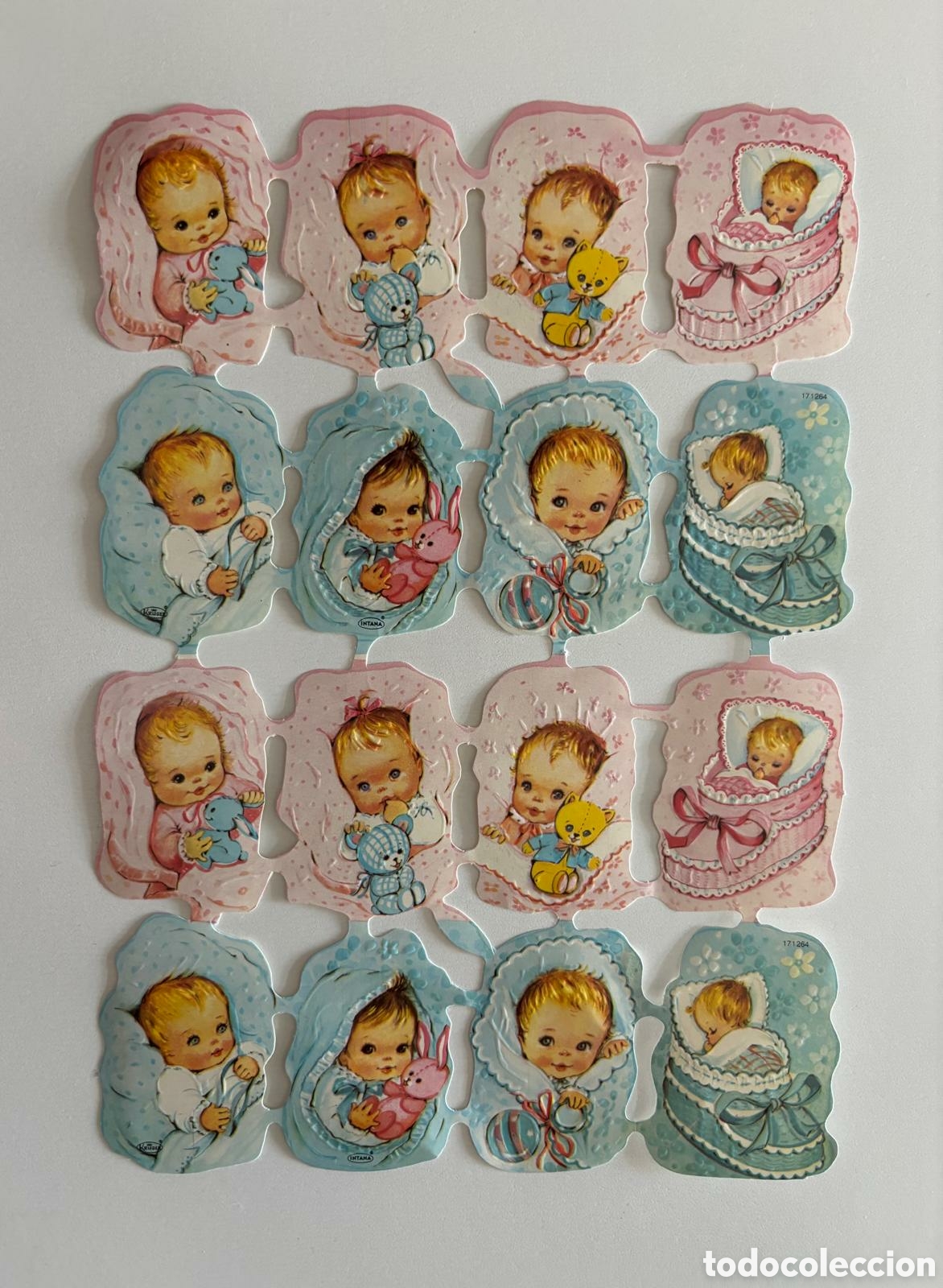 Coleccionismo cromos troquelados antiguos: L&aacute;mina CROMOS TROQUELADOS alemanes KRUGER relieve ni&ntilde;os beb&eacute;s NUEVA colecci&oacute;n antigua juego infantil