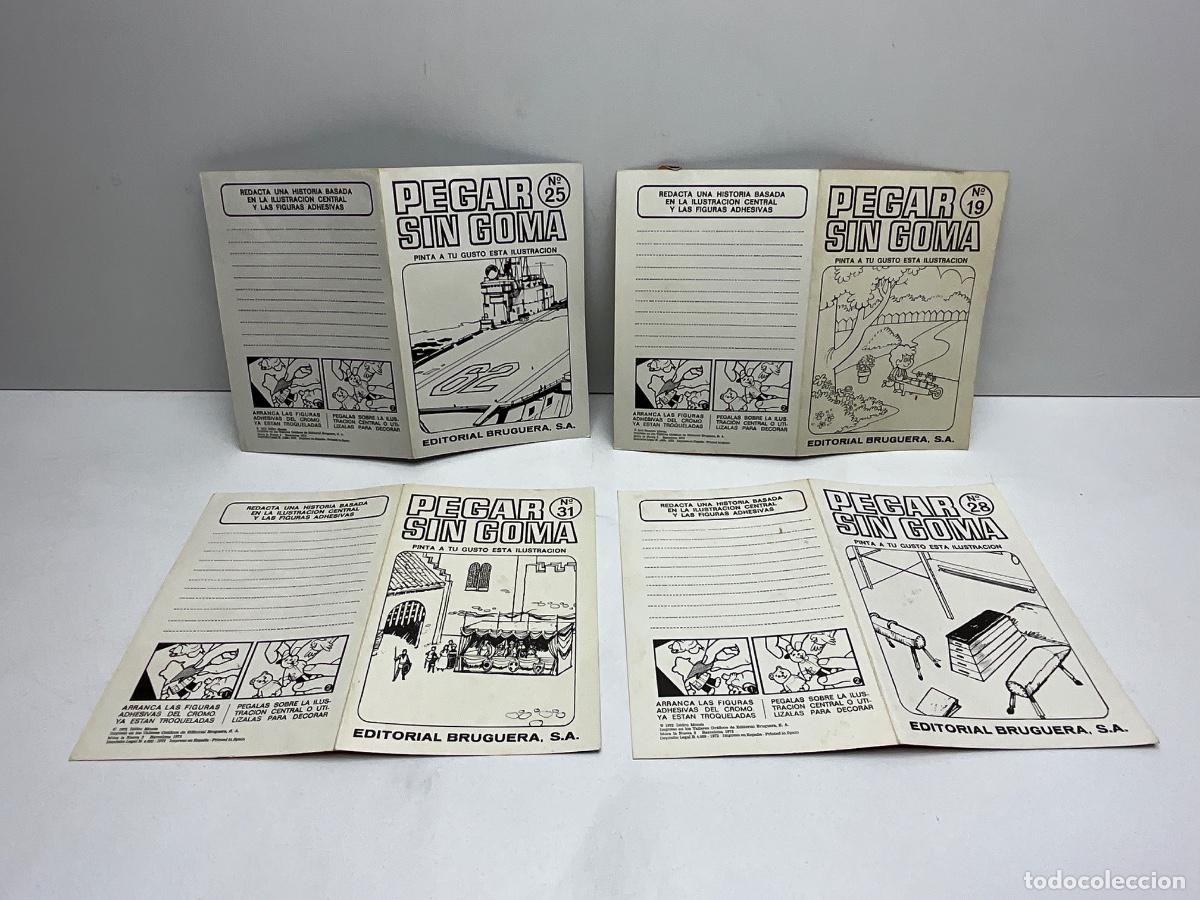 Coleccionismo cromos troquelados antiguos: PEGAR SIN GOMA LOTE DE 4 N&Uacute;MEROS N&ordm; 19 - 25 - 28 - 31 - EDITORIAL BRUGUERA A&Ntilde;OS 70