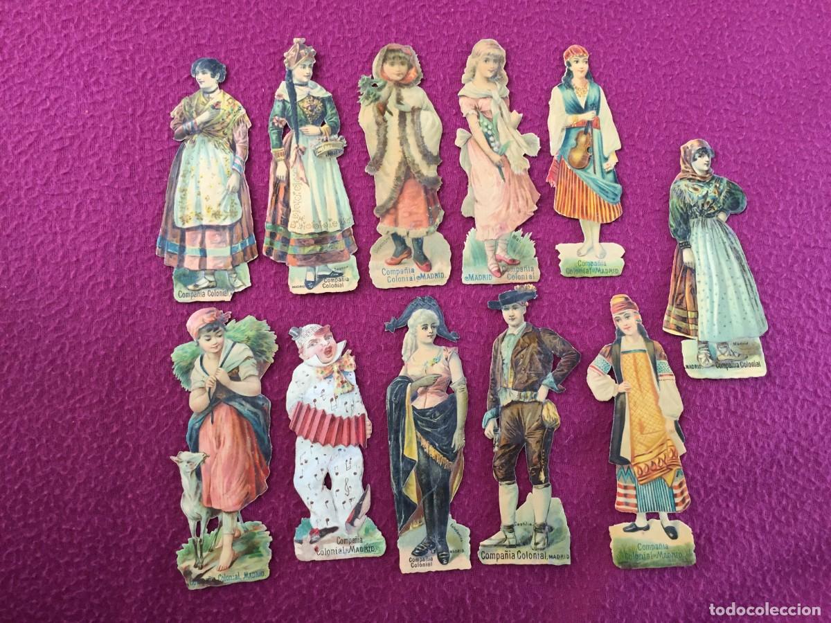Coleccionismo cromos troquelados antiguos: COLECCION DE 11 CROMOS TROQUELADOS DIFERENTES DE LA COMPA&Ntilde;IA COLONIAL - SIGLO XIX