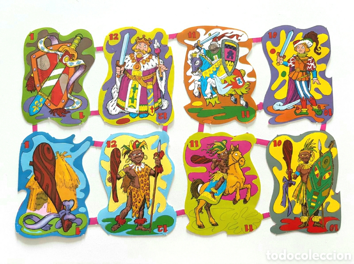 Coleccionismo cromos troquelados antiguos: L&aacute;mina CROMOS TROQUELADOS espa&ntilde;oles MAVES GRANDES relieve palos baraja 70/80 NUEVA colecci&oacute;n ni&ntilde;os
