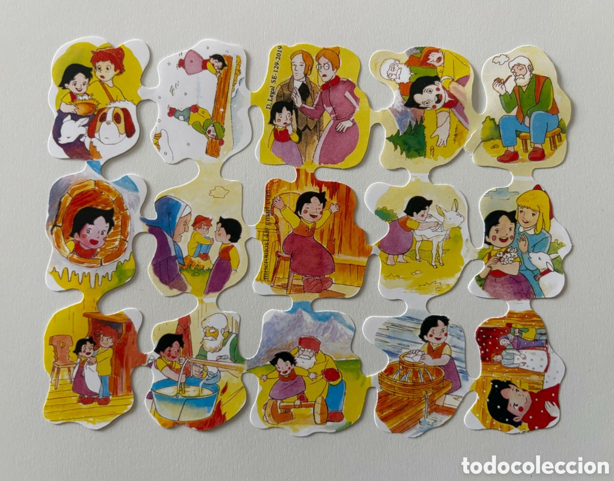 Coleccionismo cromos troquelados antiguos: L&aacute;mina CROMOS TROQUELADOS espa&ntilde;oles ACTUALES REEDICI&Oacute;N dibujos Heidi 70/80 NUEVA colecci&oacute;n ni&ntilde;os