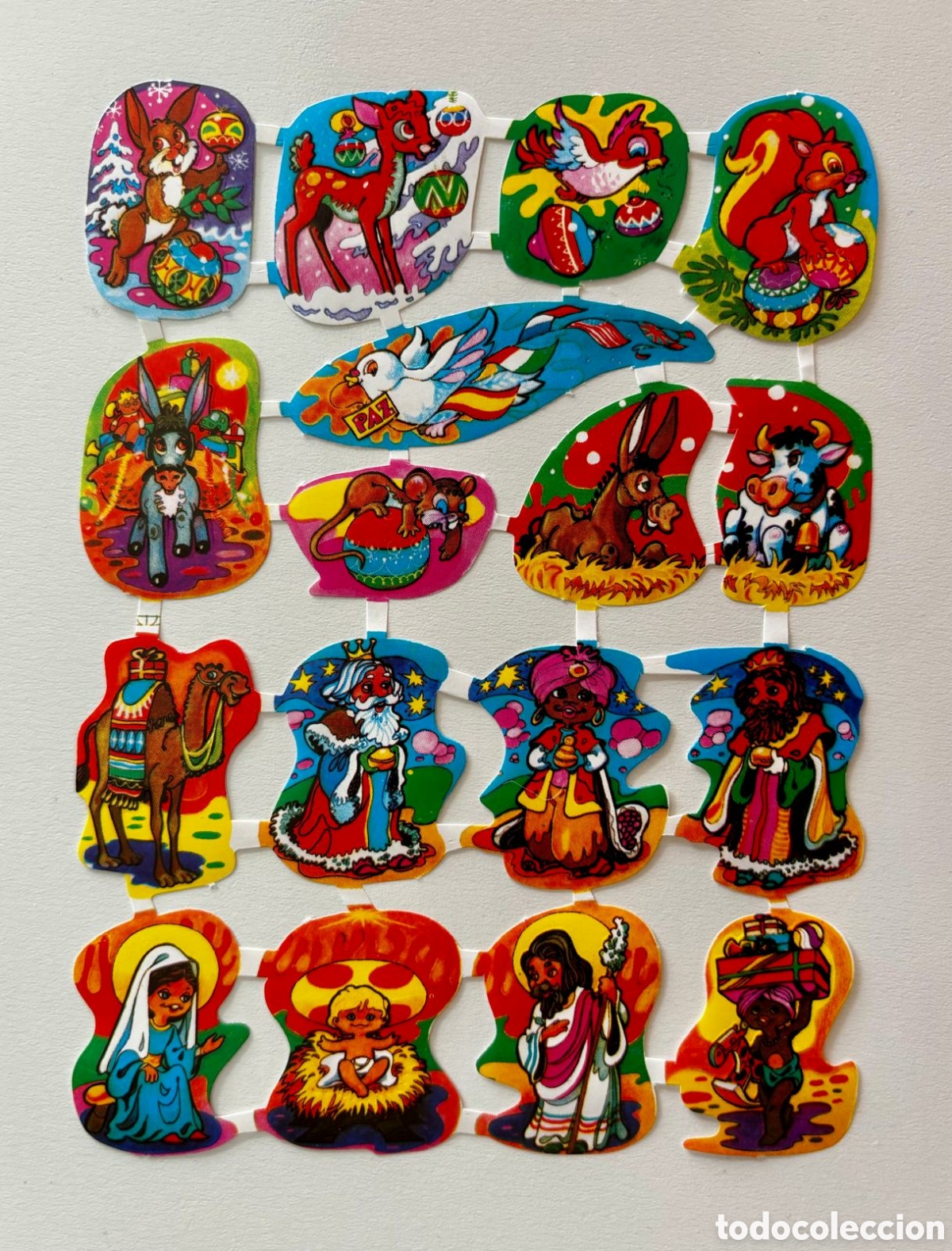 Coleccionismo cromos troquelados antiguos: L&aacute;mina CROMOS TROQUELADOS espa&ntilde;oles MAVES relieve dibujos navide&ntilde;os Navidad 70/80 NUEVA colecci&oacute;n
