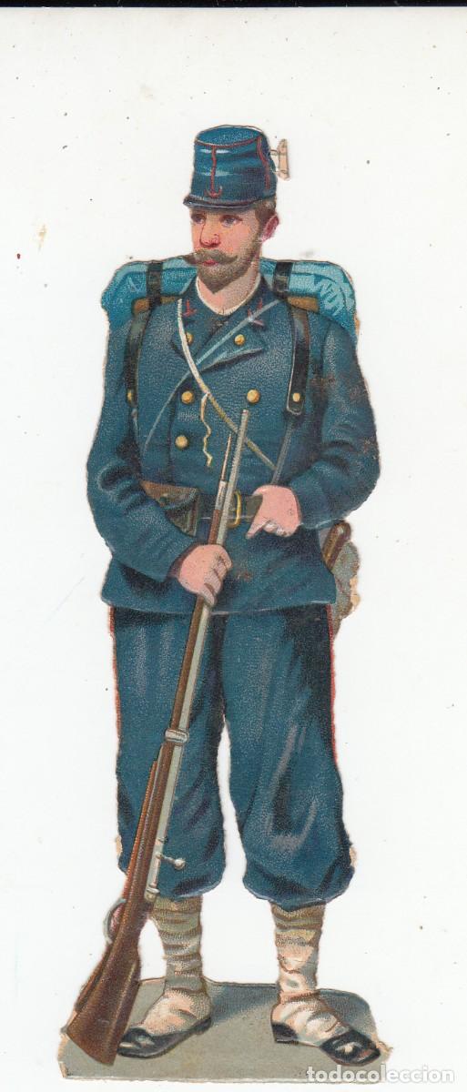 Collezionismo Figurine ritagliate antiche: CROMO TROQUELADO ANTIGUO - SOLDADO - LA NUEVA COLONIAL - BOIX - BARCELONA