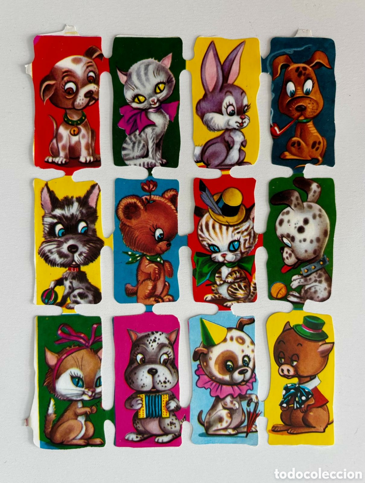 Coleccionismo cromos troquelados antiguos: L&aacute;mina CROMOS TROQUELADOS espa&ntilde;oles FHER dibujos animalitos 70/80 NUEVA colecci&oacute;n infantiles fb f b