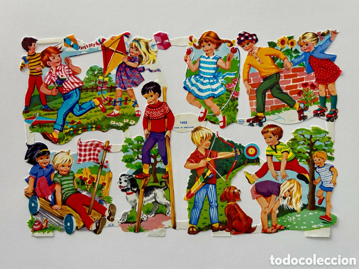 Coleccionismo cromos troquelados antiguos: L&aacute;mina NO CE CROMOS TROQUELADOS ingleses MLP 1462 dibujos ni&ntilde;os jugando NUEVA colecci&oacute;n juego ni&ntilde;as