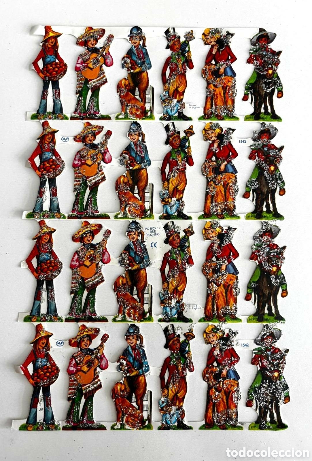 Coleccionismo cromos troquelados antiguos: L&aacute;mina PURPURINA CROMOS TROQUELADOS ingleses MLP 1542 ni&ntilde;os &eacute;poca NUEVA brillantina colecci&oacute;n juego