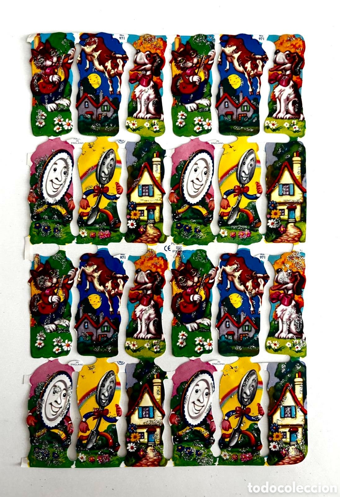 Coleccionismo cromos troquelados antiguos: L&aacute;mina PURPURINA CROMOS TROQUELADOS ingleses MLP 757 ni&ntilde;os &eacute;poca NUEVA brillantina colecci&oacute;n juego