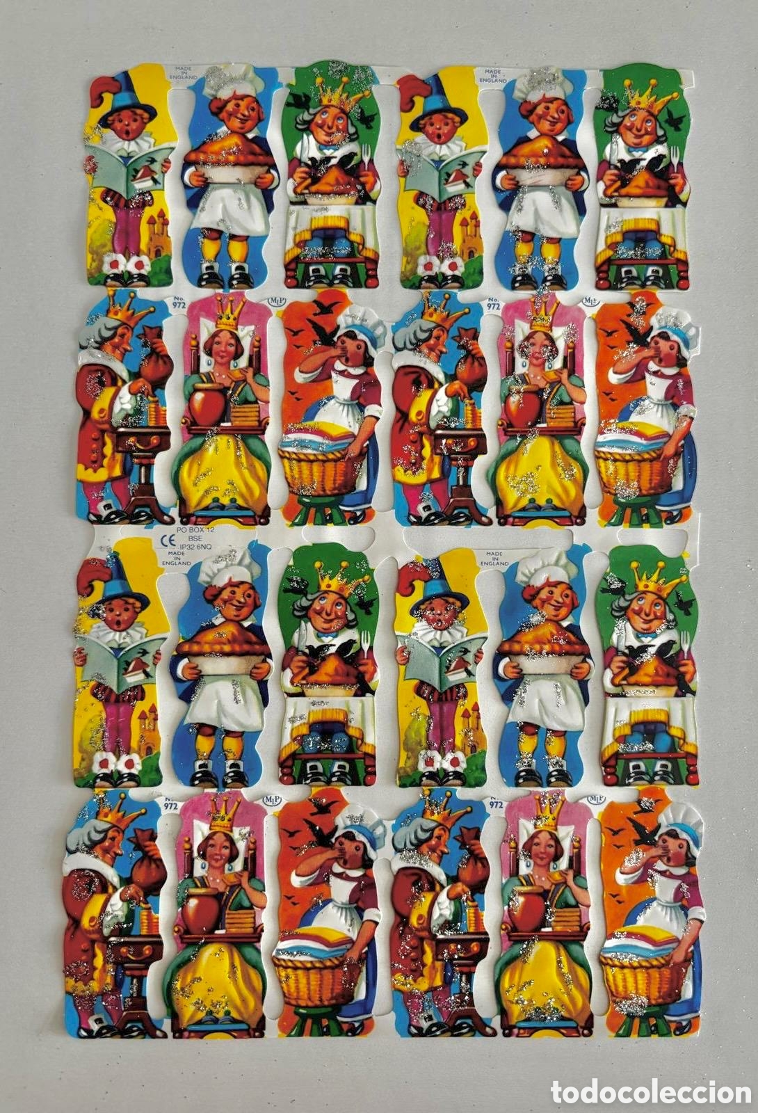 Coleccionismo cromos troquelados antiguos: L&aacute;mina PURPURINA CROMOS TROQUELADOS ingleses MLP 972 dibujos cuentos NUEVA brillantina colecci&oacute;n