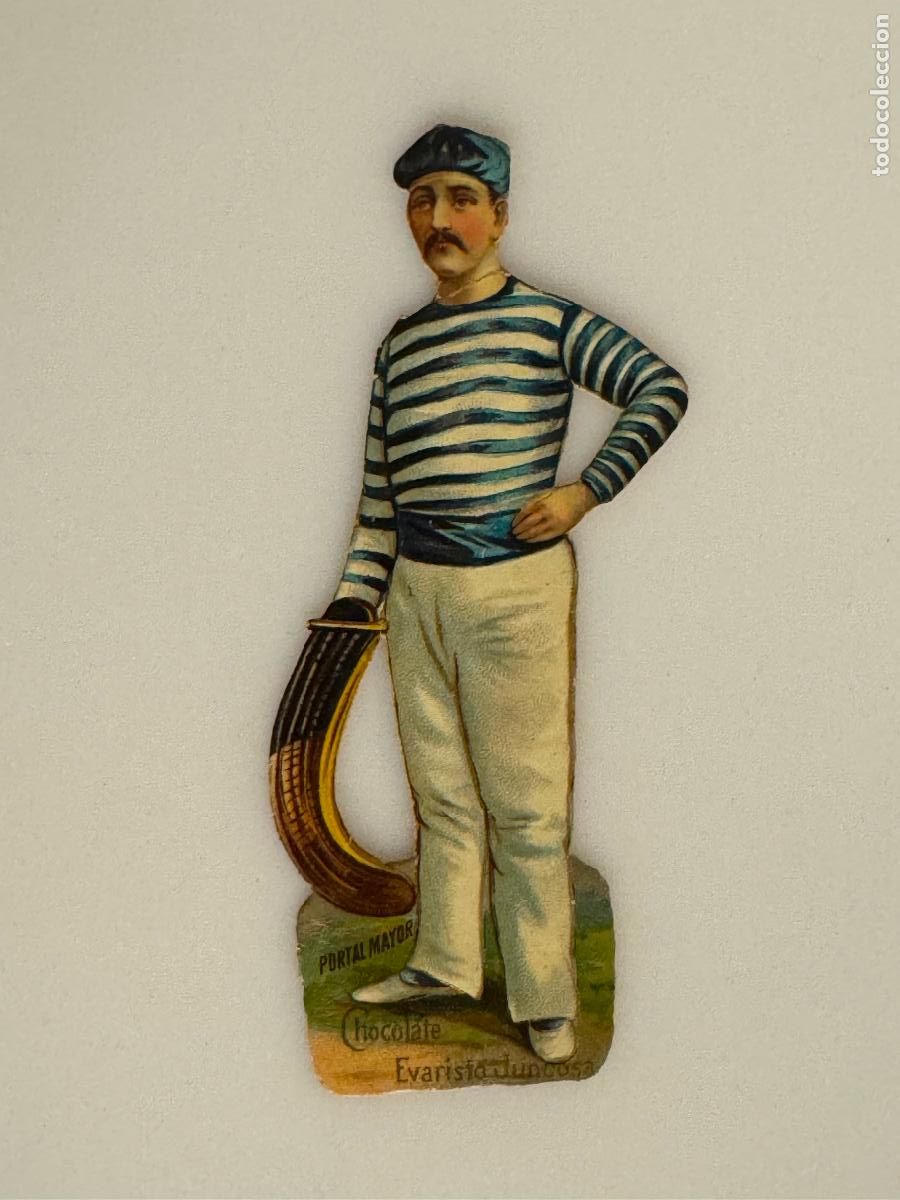 Coleccionismo cromos troquelados antiguos: PELOTA VASCA - PELOTARI - PORTAL MAYOR - CROMO ANTIGUO TROQUELADO - CHOCOLATE JUNCOSA -(116.425)
