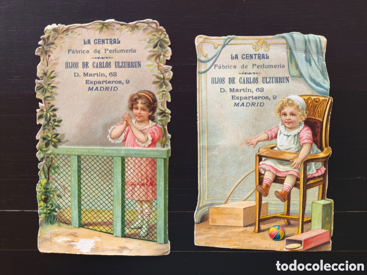 Coleccionismo cromos troquelados antiguos: Lote antiguos cromos troquelados tarjetas publicidad Fabrica de Perfumer&iacute;a La Central Madrid