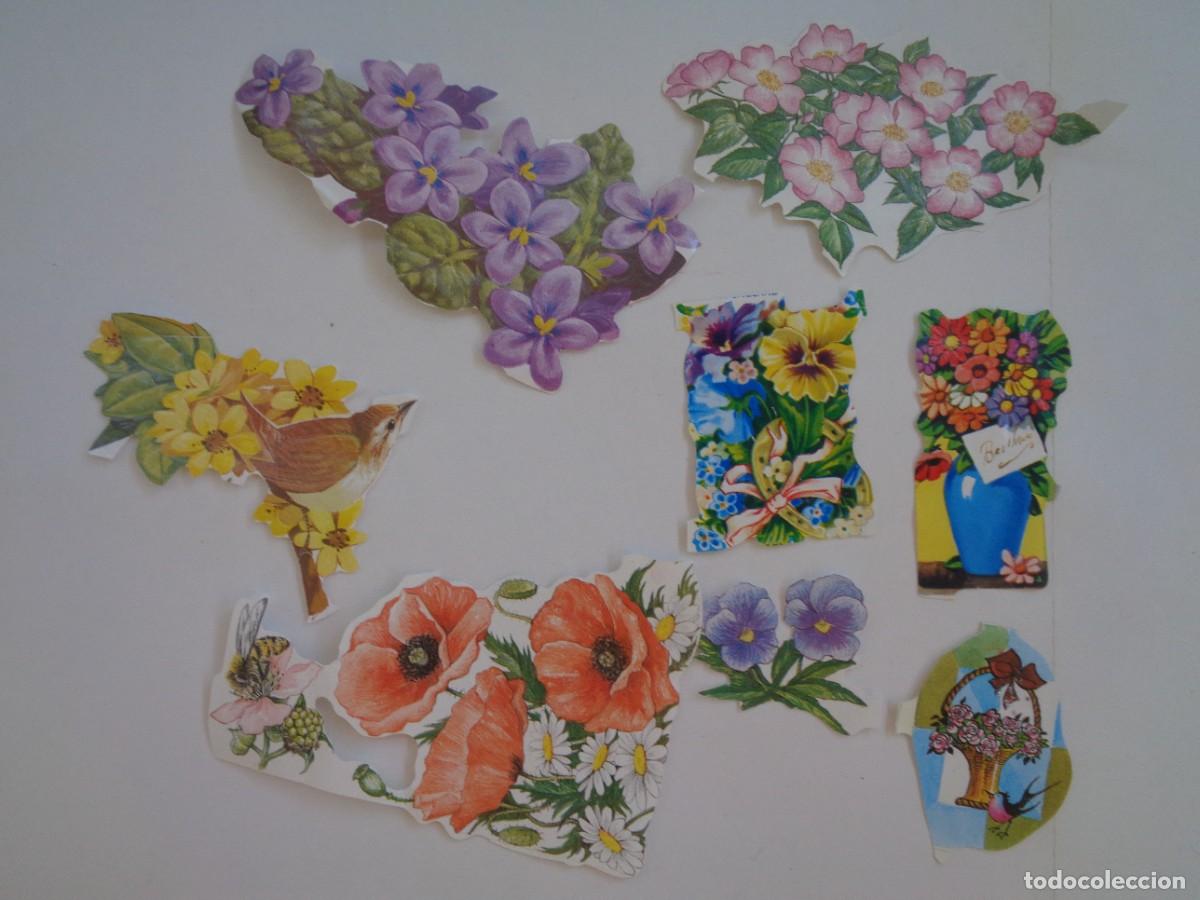 Coleccionismo cromos troquelados antiguos: LOTE DE 8 CROMOS TROQUELADOS DE EPOCA : FLORES , ETC