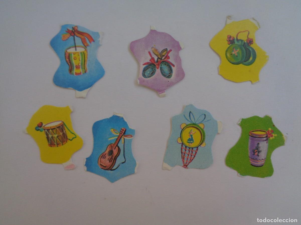 Coleccionismo cromos troquelados antiguos: LOTE DE 7 ANTIGUOS CROMOS TROQUELADOS : INSTRUMENTOS MUSICALES