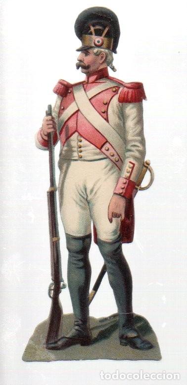 Coleccionismo cromos troquelados antiguos: ANTIGUO CROMO TROQUELADO, SOLDADO EJERCITO NAPOLEONICO. ORIGINAL. 12,3 CM.