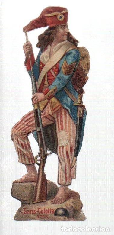 Coleccionismo cromos troquelados antiguos: ANTIGUO CROMO TROQUELADO, SOLDADO REVOLUCIONARIO FRANCES - SANS-CULOTTE 1793. ORIGINAL. 12 CM.