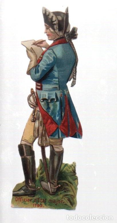 Coleccionismo cromos troquelados antiguos: ANTIGUO CROMO TROQUELADO, OFFICIER D'ETAT MAJOR 1793 - (1&ordf; REPUBLICA FRANCESA). ORIGINAL. 12 CM.