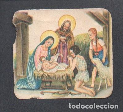 Coleccionismo cromos troquelados antiguos: ANTIGUO CROMO ORIGINAL TROQUELADO, RELIGIOSO INFANTIL. NACIMIENTO DEL NI&Ntilde;O JESUS.