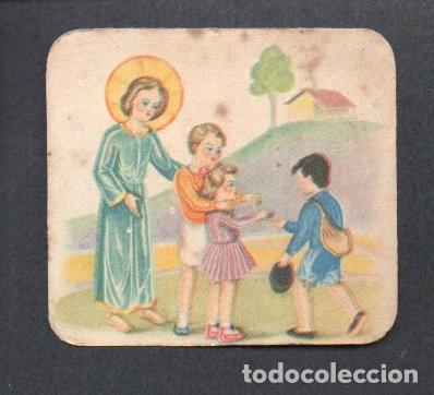 Coleccionismo cromos troquelados antiguos: ANTIGUO CROMO ORIGINAL TROQUELADO, RELIGIOSO INFANTIL. NI&Ntilde;O JESUS ACOMPA&Ntilde;ANDO A NI&Ntilde;OS