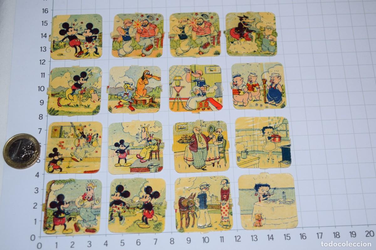 Coleccionismo cromos troquelados antiguos: A&ntilde;os 40, FHER Disney - CROMOS TROQUELADOS / Mickey Mouse, Popeye, Betty Boop,Tres Cerditos - Lote 1