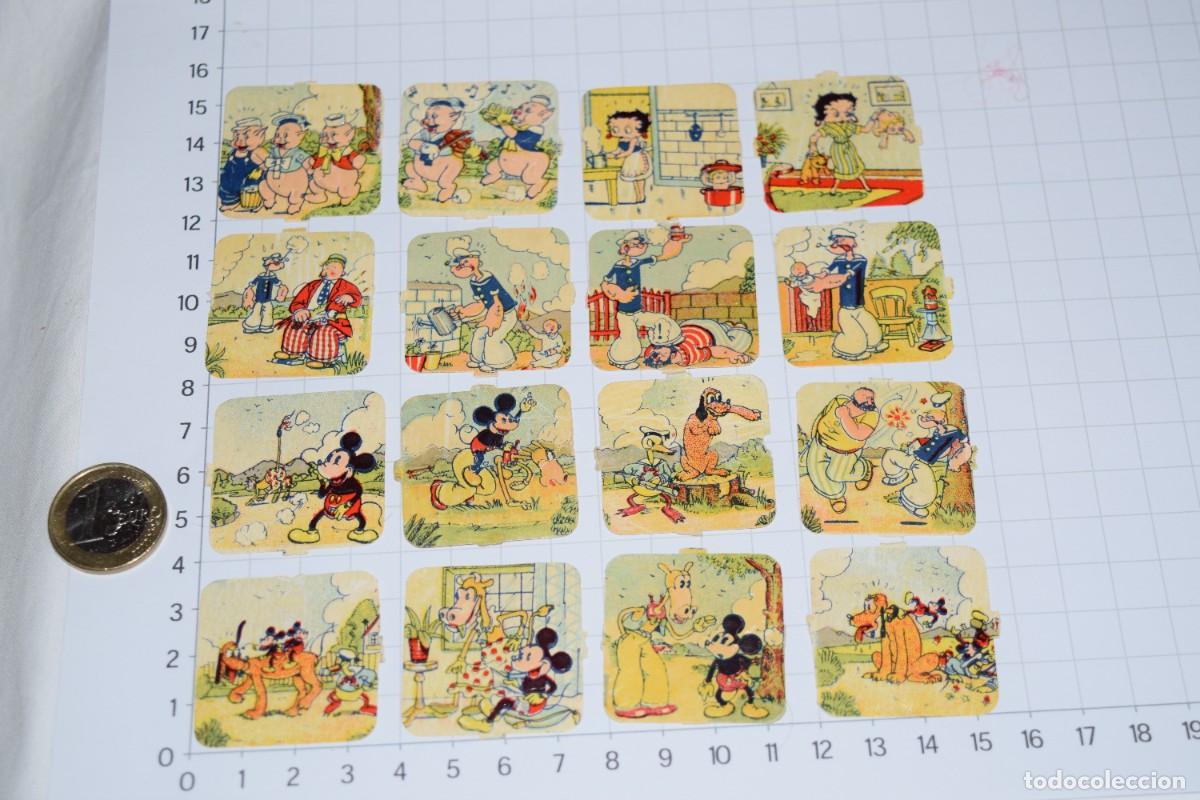 Coleccionismo cromos troquelados antiguos: A&ntilde;os 40, FHER Disney - CROMOS TROQUELADOS / Mickey Mouse, Popeye, Betty Boop,Tres Cerditos - Lote 6