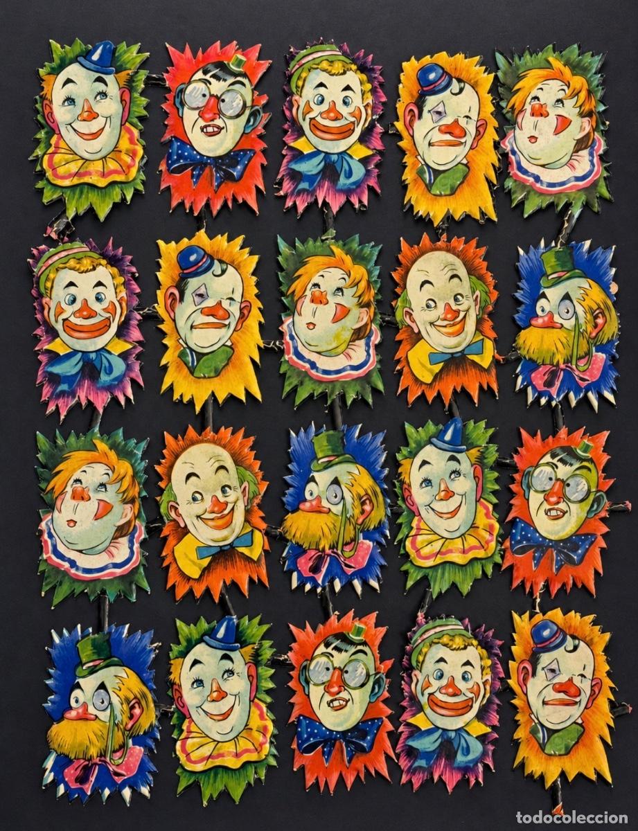 Colecionismo Cromos recortados antigos: Antiguos cromos troquelados de payasos Alemania a&ntilde;os 1920