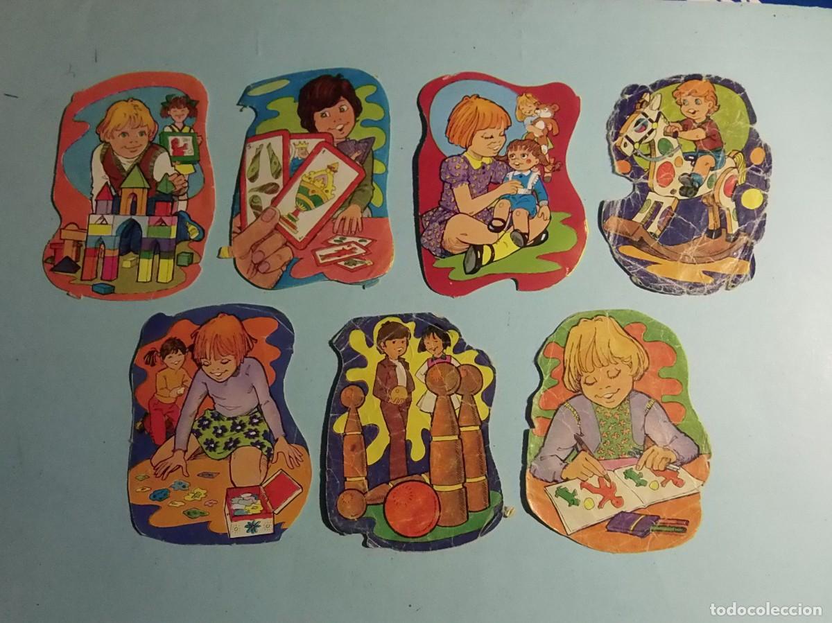 Coleccionismo cromos troquelados antiguos: CROMOS DE PICAR - NI&Ntilde;OS JUGANDO - 7 UNIDADES.