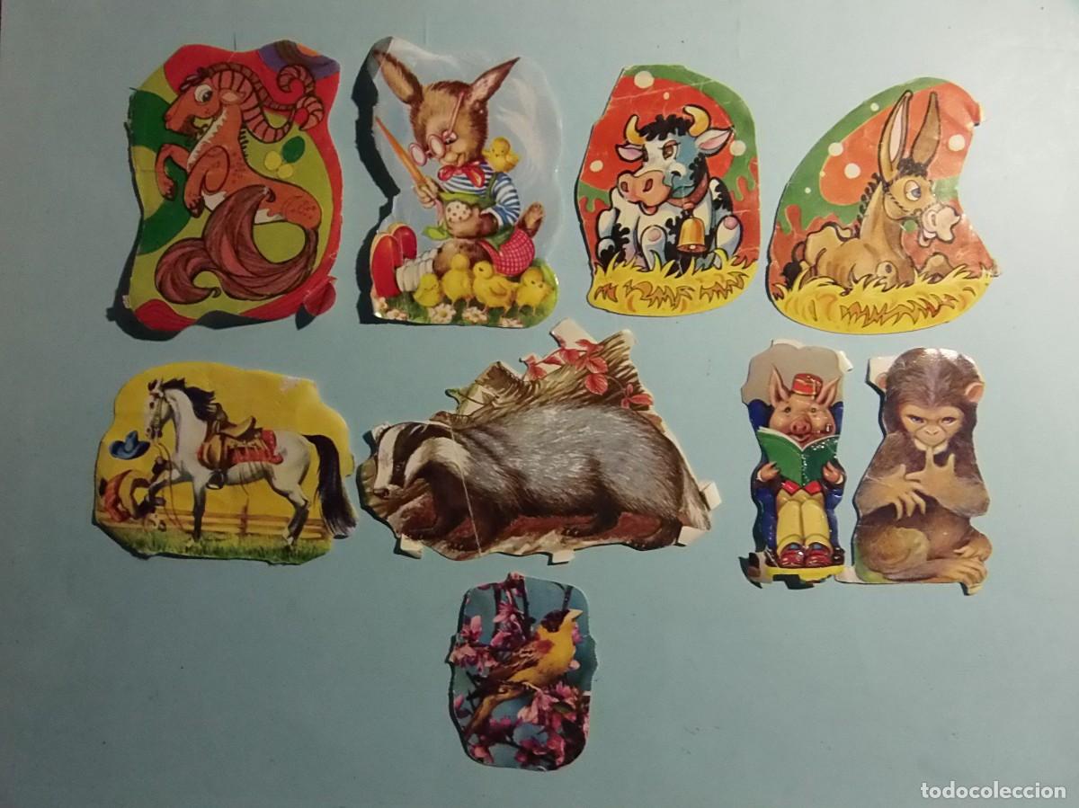 Coleccionismo cromos troquelados antiguos: CROMOS DE PICAR - ANIMALES - 9 UNIDADES.