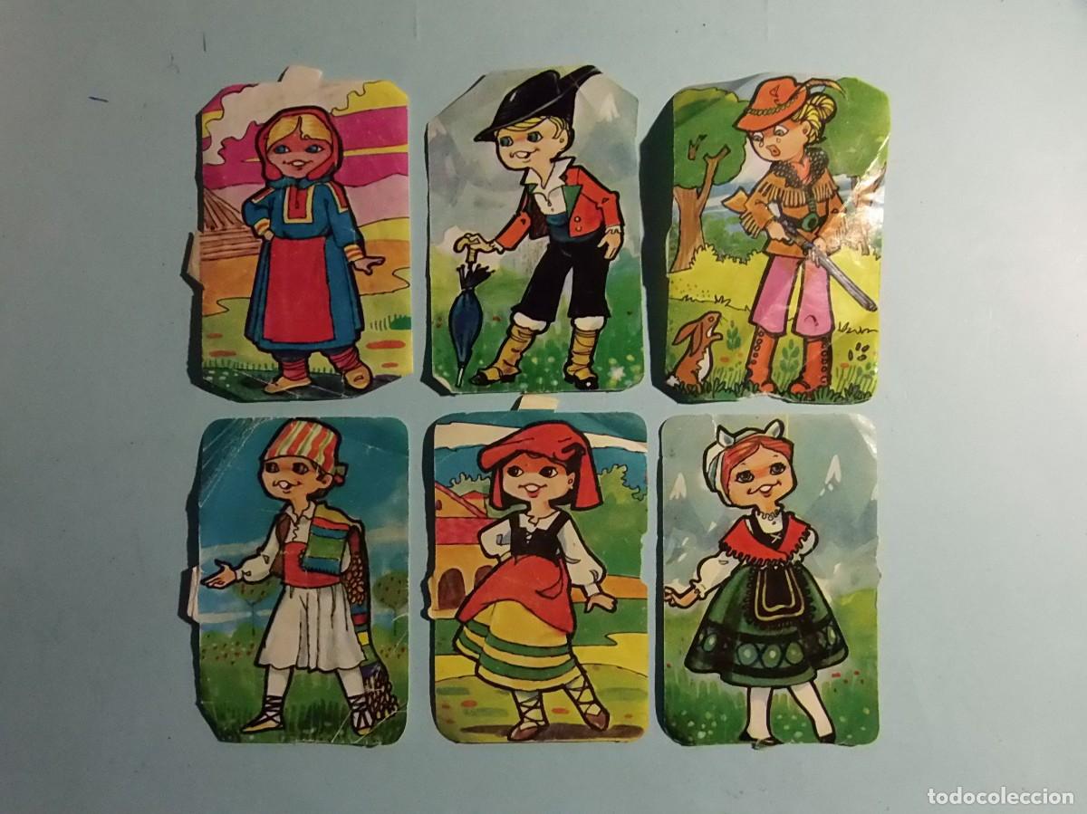 Coleccionismo cromos troquelados antiguos: CROMOS DE PICAR - NI&Ntilde;OS CON TRAJES REGIONALES - 6 UNIDADES.