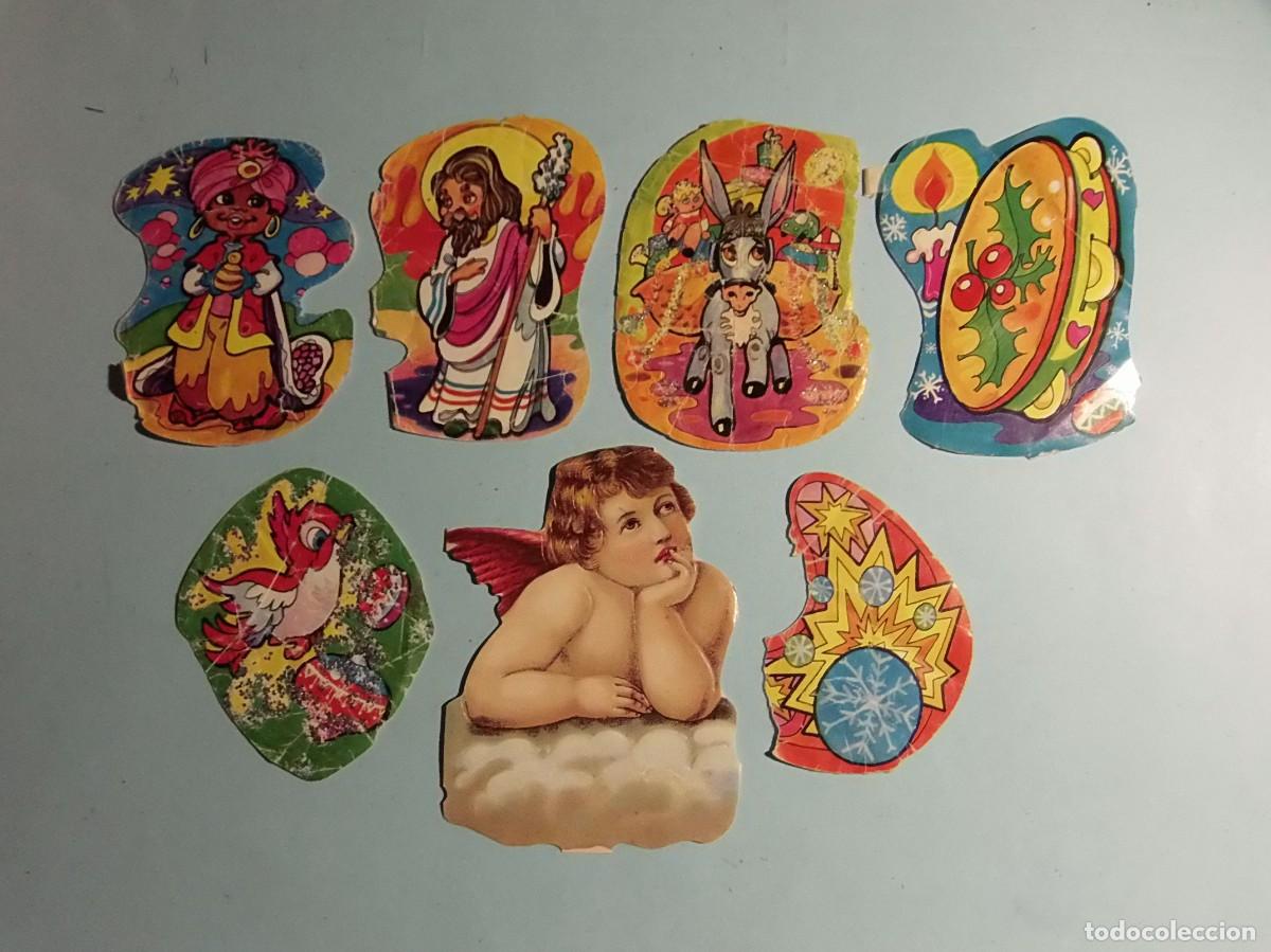 Coleccionismo cromos troquelados antiguos: CROMOS DE PICAR - NAVIDAD - 7 UNIDADES.