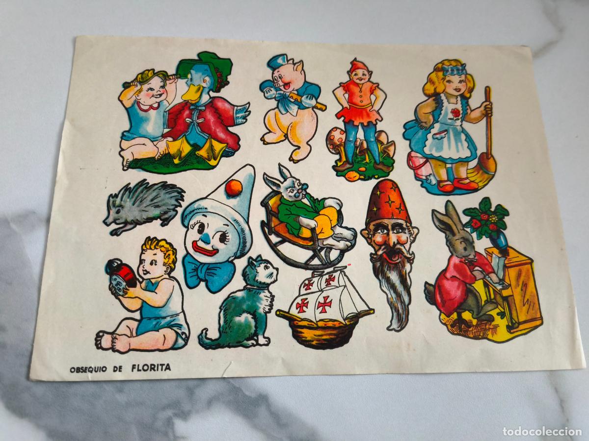 Coleccionismo cromos troquelados antiguos: Trece laminas de cromos troquelados de los a&ntilde;os 50, obsequio de Florita.