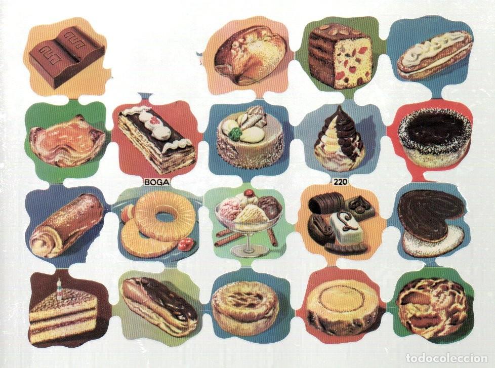Coleccionismo cromos troquelados antiguos: CROMOS TROQUELADOS ORIGINALES, - LAMINA BOGA 220 - CON BRILLO Y RELIEVE. DULCES, PASTELES.