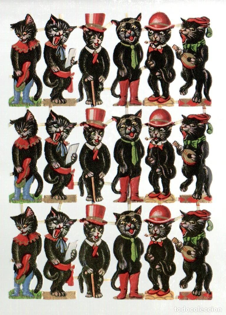 Coleccionismo cromos troquelados antiguos: CROMOS TROQUELADOS ORIGINALES, - LAMINA MADE IN AUSTRIA 293 - CON BRILLO Y RELIEVE. GATITOS.