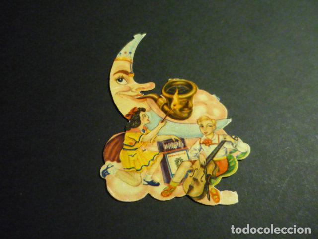 Collezionismo Figurine ritagliate antiche: CROMO TROQUELADO O DE PICAR NI&Ntilde;OS Y LUNA