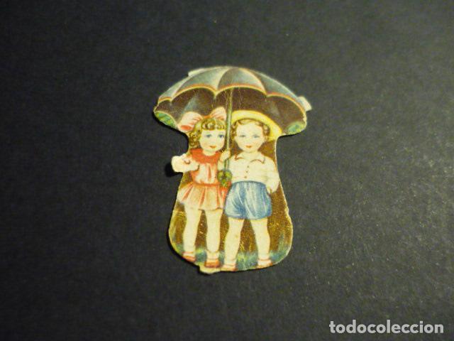 Collectionnisme Cartes &agrave; collectionner massicot&eacute;es anciennes: CROMO TROQUELADO O DE PICAR NI&Ntilde;OS CON PARAGUAS