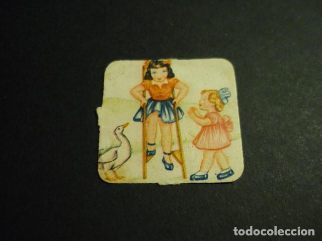 Collectable Antique Stamped Cards: CROMO TROQUELADO O DE PICAR NI&Ntilde;A CON ZANCOS