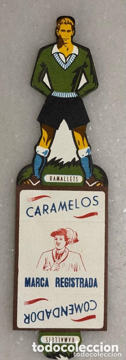 Collectionnisme Cartes &agrave; collectionner massicot&eacute;es anciennes: Cromo f&uacute;tbol troquelado Ramallets Barcelona. Publicidad Comendador