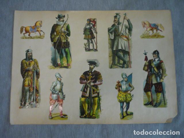 Collectable Antique Stamped Cards: MILITARES COMPOSICION CROMOS TROQUELADOS SIGLO XIX SOBRE CARTULINA 43 X 31 CM