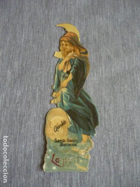 Collectable Antique Stamped Cards: CROMO TROQUELADO LA LUNA PUBLICIDAD CHOCOLATES EVARISTO JUNCOSA