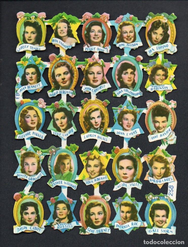 Coleccionismo cromos troquelados antiguos: CROMOS TROQUELADOS - FHER FB 258, CON BRILLO Y RELIEVE. ORIGINAL A&Ntilde;OS 50/60 - ACTRICES.