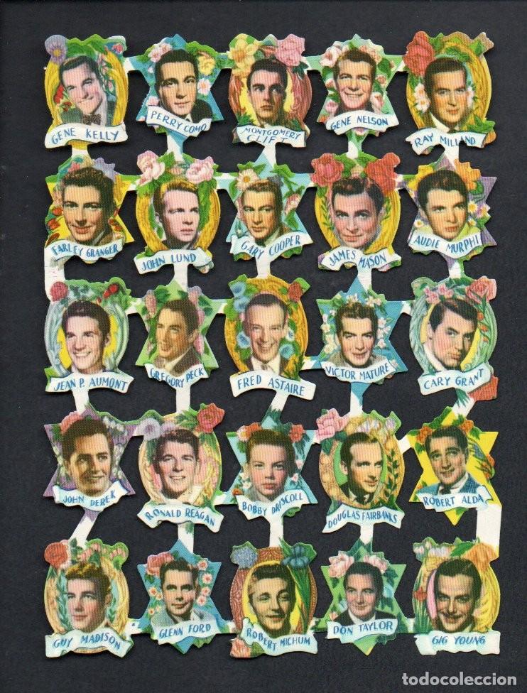 Coleccionismo cromos troquelados antiguos: CROMOS TROQUELADOS - FHER FB 257, CON BRILLO Y RELIEVE. ORIGINAL A&Ntilde;OS 50/60 - ACTORES. ESCASA.