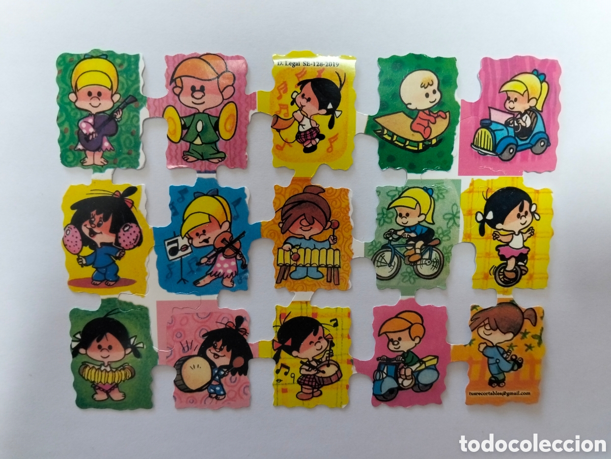 Coleccionismo cromos troquelados antiguos: Lamina de cromos troquelados de la familia Teler&iacute;n